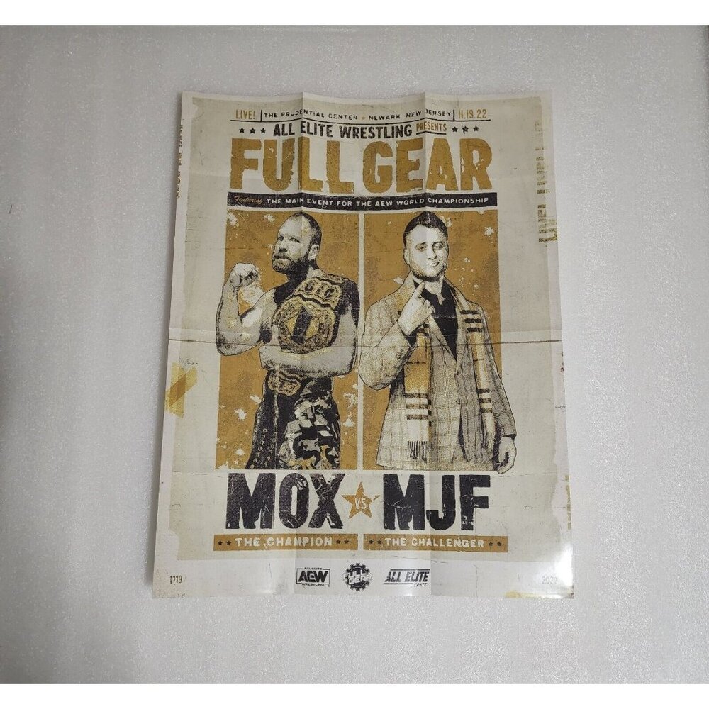 Pro Wrestling‎ Crate AEW MJF vs Jon Moxley Full Gear Poster 11/19/22 11x22 New
